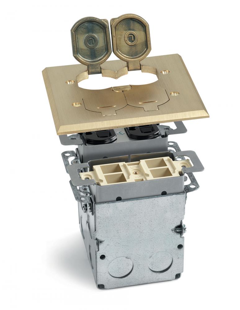 FLIP LID QUAD BOX, 2 DPLX & 1 QUAD