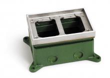 Lew Electric Fittings 1102-58-A - FULLY ADJ FLOOR BOX, TWO GANG, AL RING