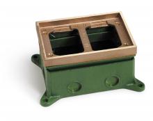 Lew Electric Fittings 1102-58 - FULLY ADJ FLOOR BOX, TWO GANG, BRS RING