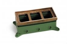 Lew Electric Fittings 1103-58 - FULLY ADJ FLOOR BOX, THREE GANG, BRS RNG