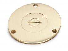 Lew Electric Fittings 524 - 4" BRASS ROUND COVER, SINGLE RECEPTACLE