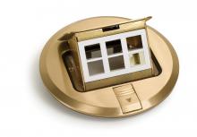 Lew Electric Fittings PUFP-BC - BRASS POP-UP FLOOR POCKET FOR DATA