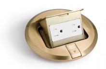 Lew Electric Fittings PUFP-BD - BRS POP-UP FLOOR POCKET WITH DECORA RCPT