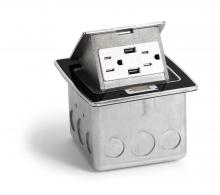 Lew Electric Fittings PUFP-CT-BK-2USB - BLK POPUP CNTRTP BX, DECORA RCPT & 2 USB