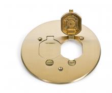 Lew Electric Fittings TCP-2-LR - BRS, RND FLIP LID TILE/CARPET PLT, DPLX
