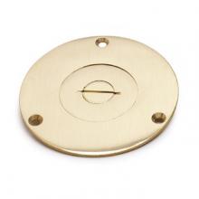 Lew Electric Fittings 524-3/4 - 4" BRASS ROUND COVER W/ 3/4" COMBO PLUG