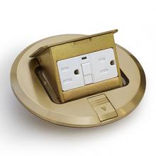 Lew Electric Fittings PUFP-B - POP-UP FLOOR POCKET-BRASS W/GFI