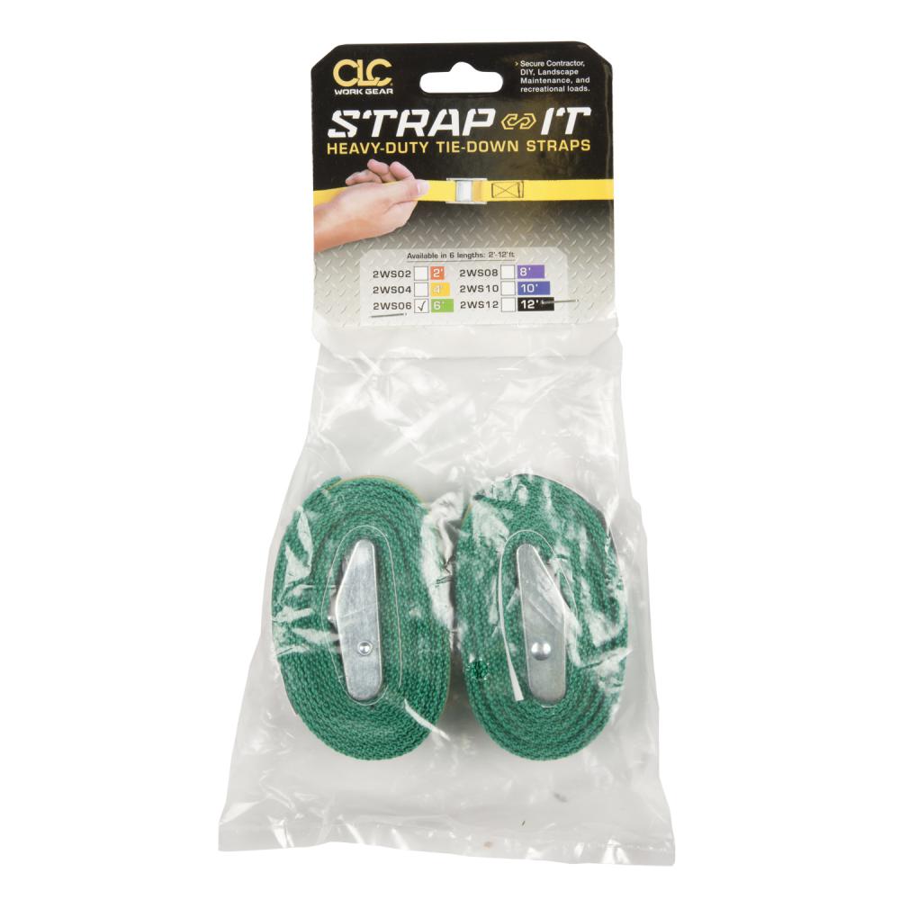 6&#39; Nylon Web Straps - Green ( 2 Pk. )