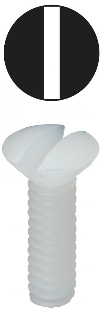 6-32 X 1/2 Nylon Wall Plate Slotted Oval Head Sc
