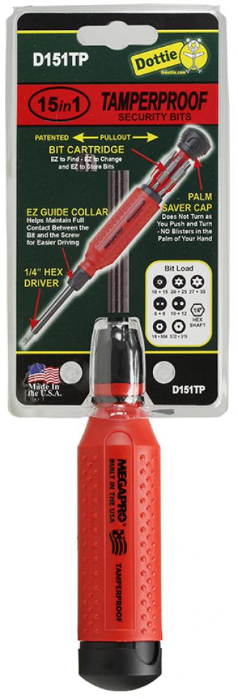 15 in 1 Screwdriver Tamper Proof - Red / Black