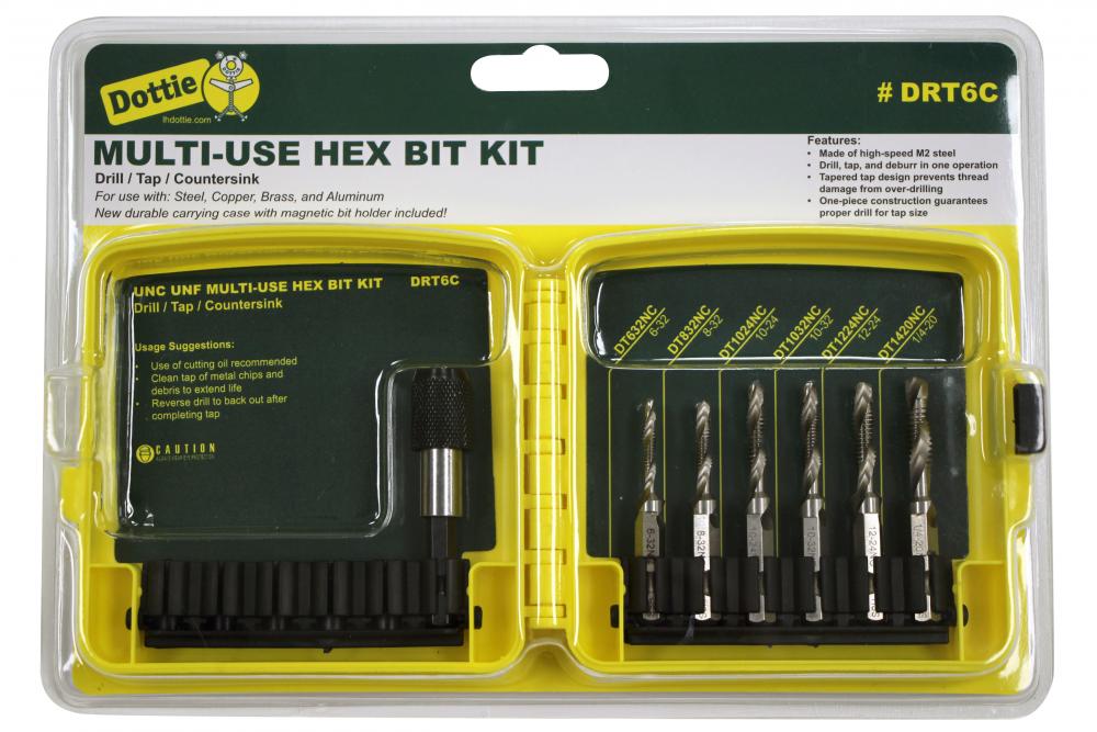 6 - Pcs. Drill / Tap Hex Bit Kis