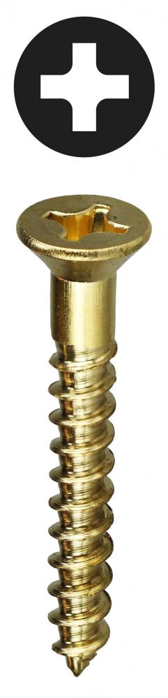 6 X 3/4 Flat Head Phillips Wood Screws Solid Bra