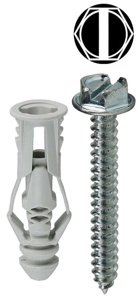 #8 Anchor Kit Hex/Slotted #8 Grey Triple Grip An