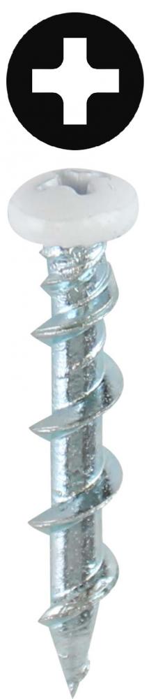 3/16&#34;x1-1/4&#34; Wht Phil PnHd Wall Twister