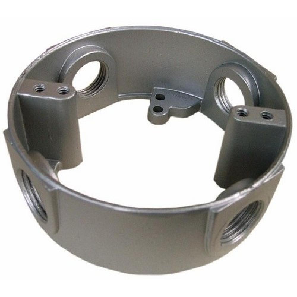 4&#34; Rnd Wthrprf Bx Extnsns 4Hs 1/2&#34; Gry