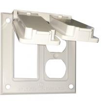 Morris 37222 - 2Gng WP Cvr 1 GFCI-1 Duplx Rcptcl Wht
