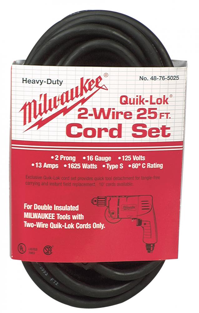 25&#39; Quik-Lok 2 Wire Cord