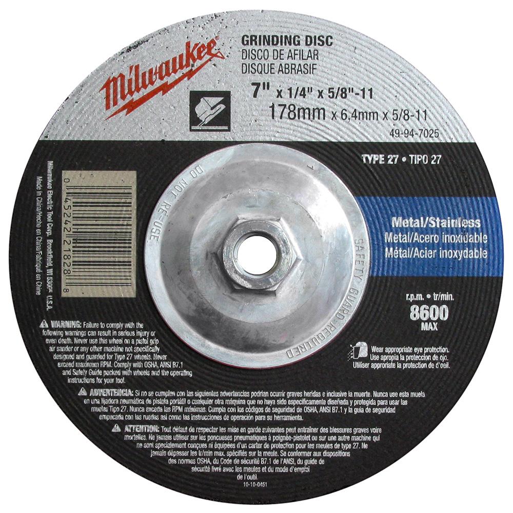 Grinding Disc 7 X 1/4 X 5/8, 11