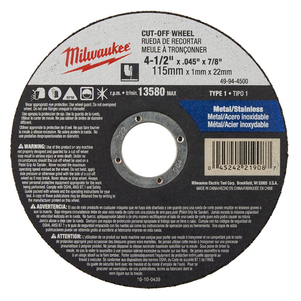 Wheel 4-1/2 X .045 X 7/8 TYPE 1