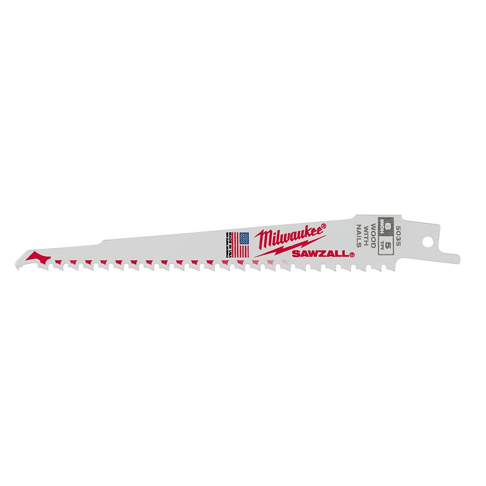 6 In. Sawzall Blades - Pkg of 5