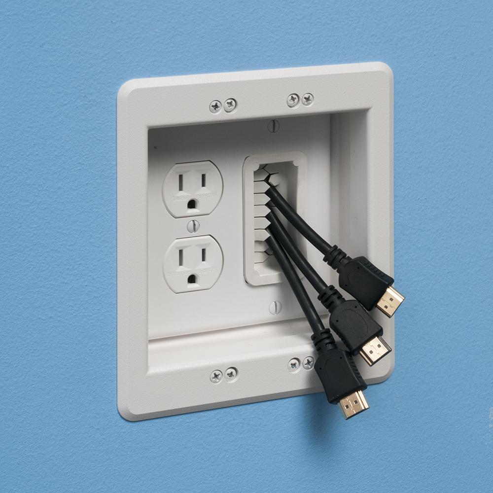 3 GANG WHITE TV BOX