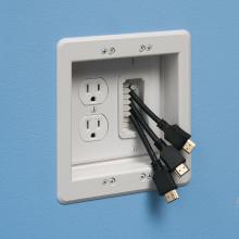 Arlington TVBU507 - 3 GANG WHITE TV BOX