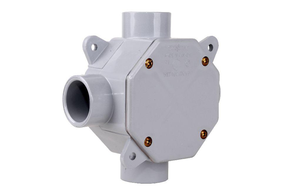4&#34;x2&#34; PVC OCTAGONAL BOX 1&#34; HUB KRALO