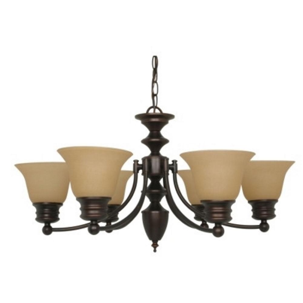 EMPIRE 6 LT CHANDELIER Mahogany Bronze