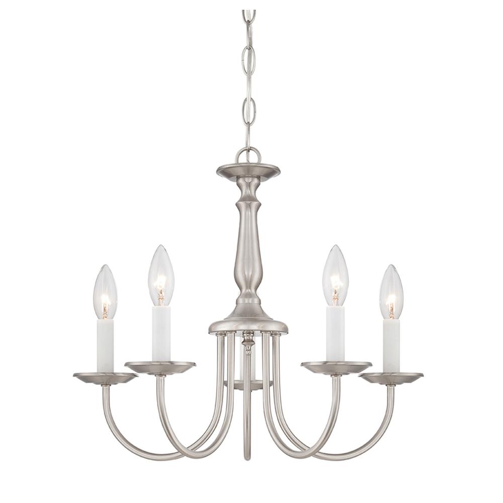 5LT CHANDELIER BRUSHED NICKEL CANDLE