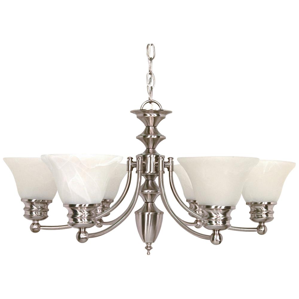 EMPIRE 6 LT CHANDELIER Brushed Nickel