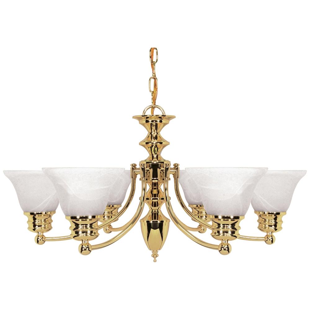 EMPIRE 6 LT CHANDELIER Polished Brass