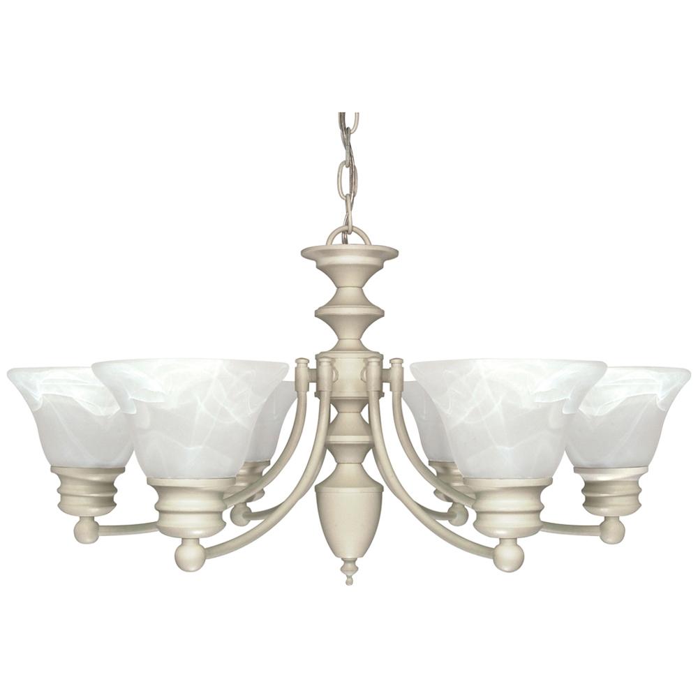EMPIRE 6 LT CHANDELIER Textured White