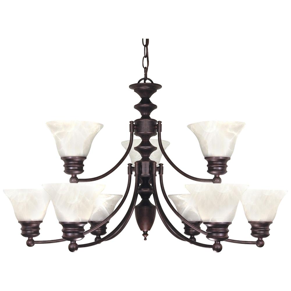 EMPIRE 9 LT CHANDELIER Old Bronze