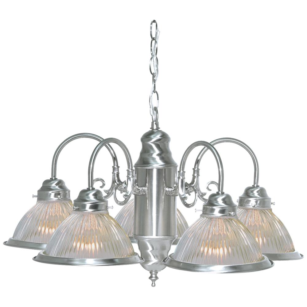 5 LIGHT CHANDELIER Brushed Nickel