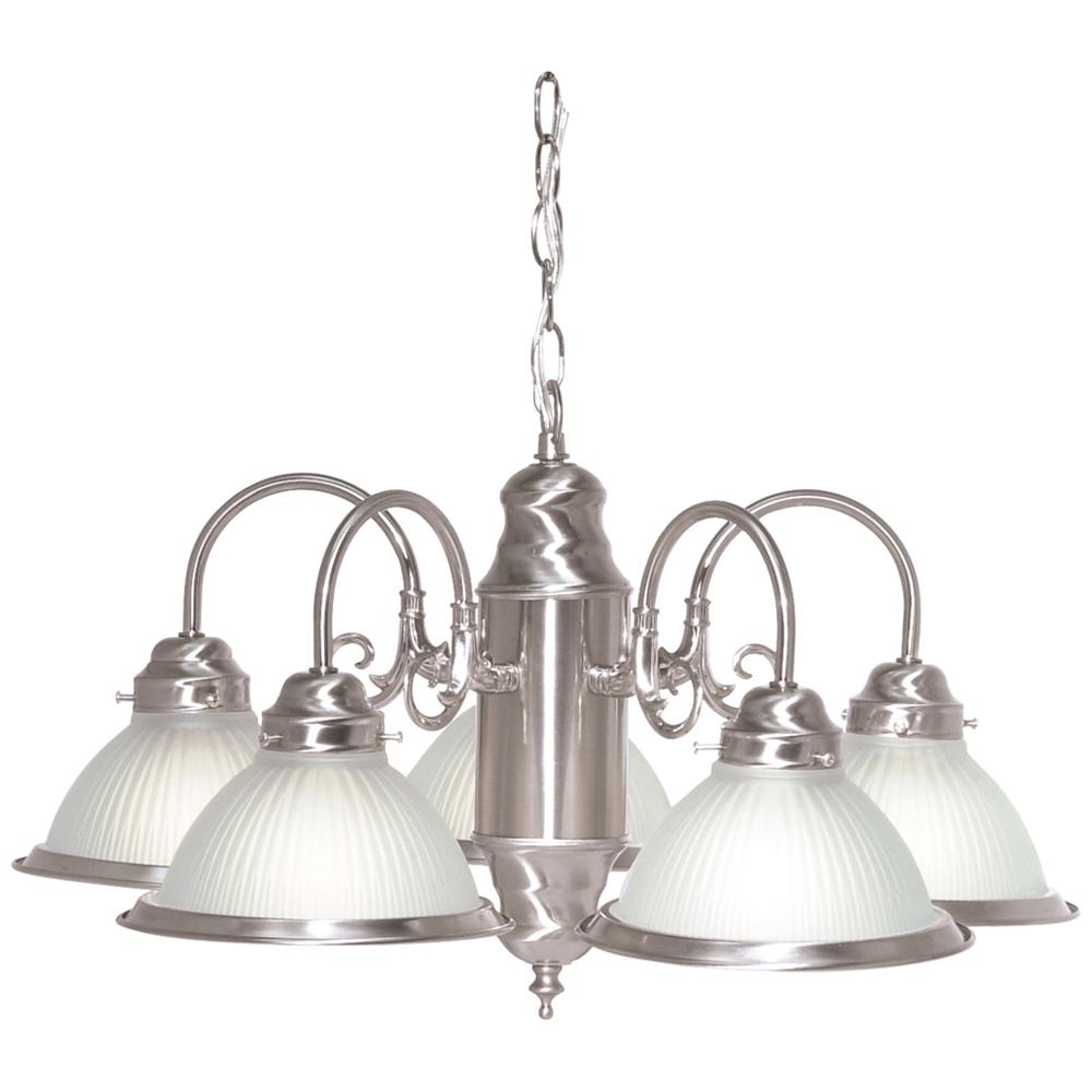 5 LIGHT 22 CHANDELIER Brushed Nickel