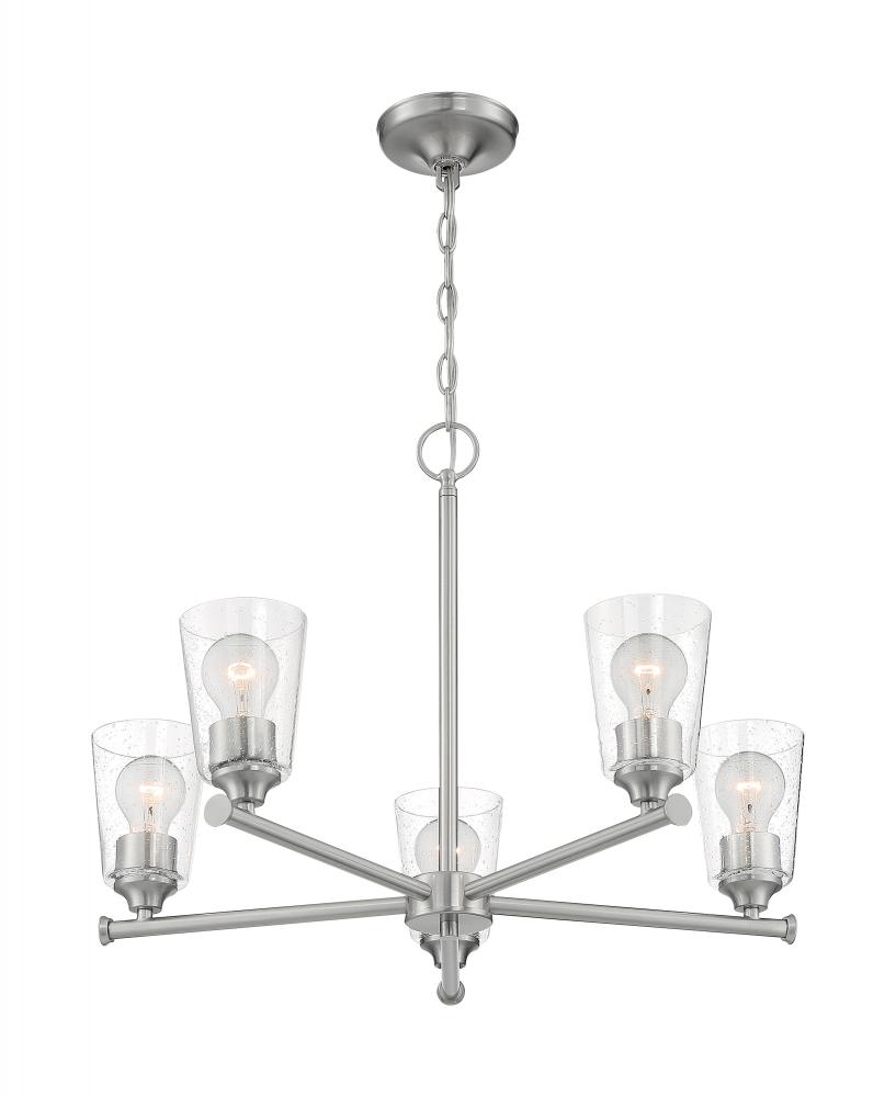 BRANSEL 5 LIGHT CHANDELIER BN