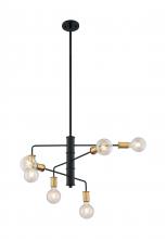 Satco 60/7344 - RYDER 6 LIGHT CHANDELIER BK BB