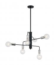 Satco 60/7354 - RYDER 6 LIGHT CHANDELIER BK PN