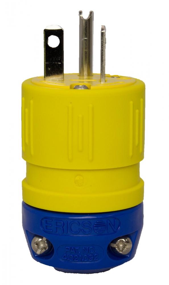 INDPLG 20A 125V 2P/3W 5-20 STR BLD YEL