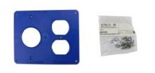Ericson 8208 - CVRPLT 2-GANG, BLU (1) 1.57" HOLE