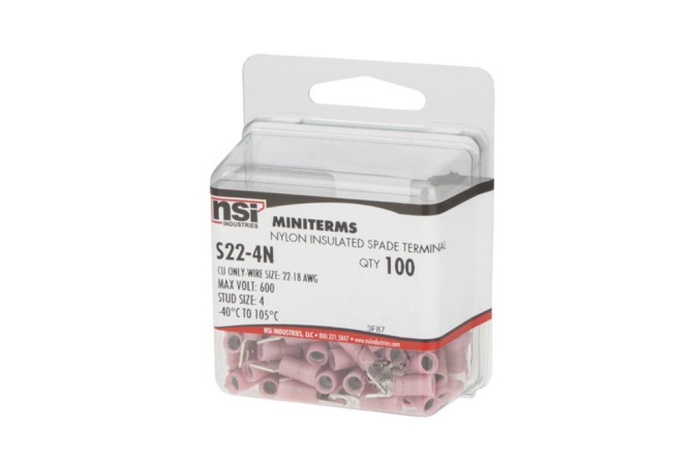 22-18 Nylon Spade -#6 Stud 100 Per Pack