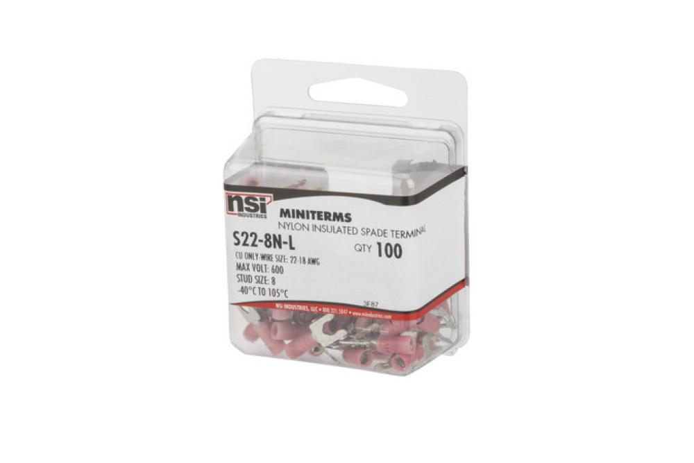 22-18 Vinyl Spade #8 Stud 100Pc PRO Pack