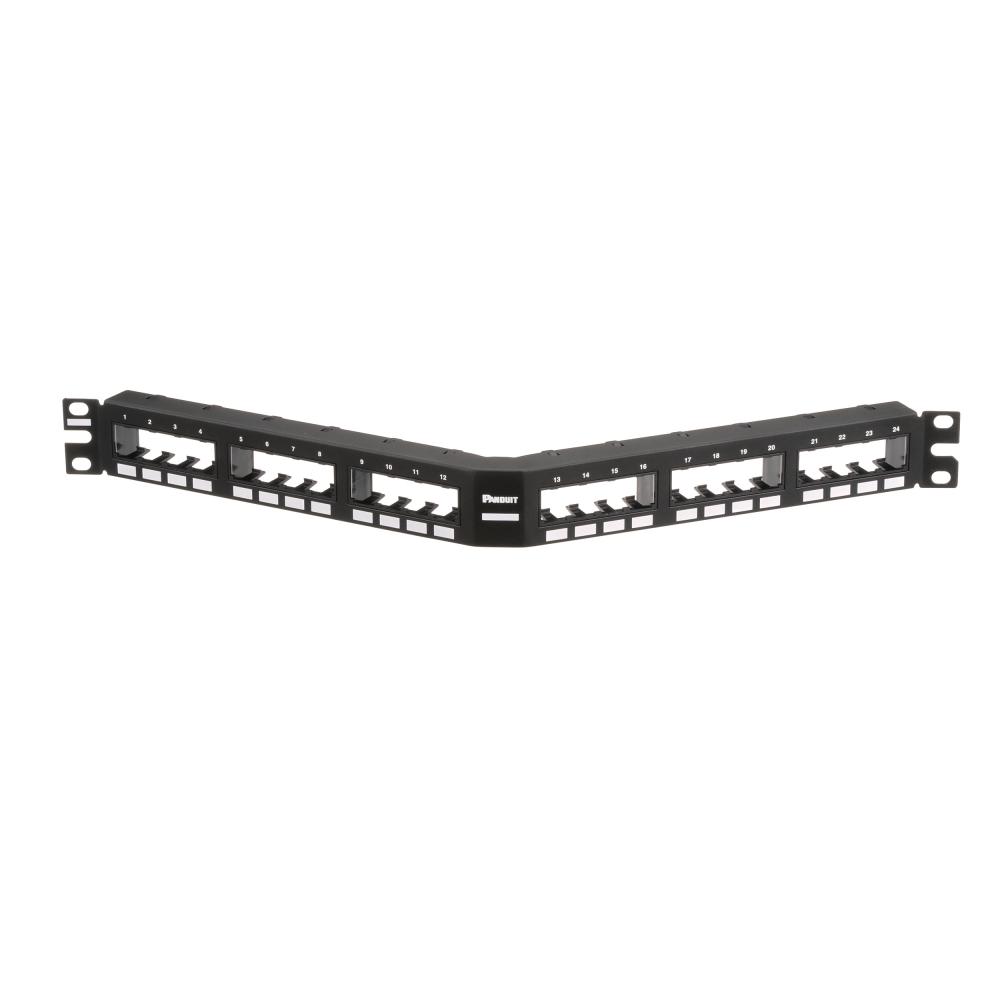 Mini-Com® Ang Flush Patch Panel, 24 Port, 1 RU,