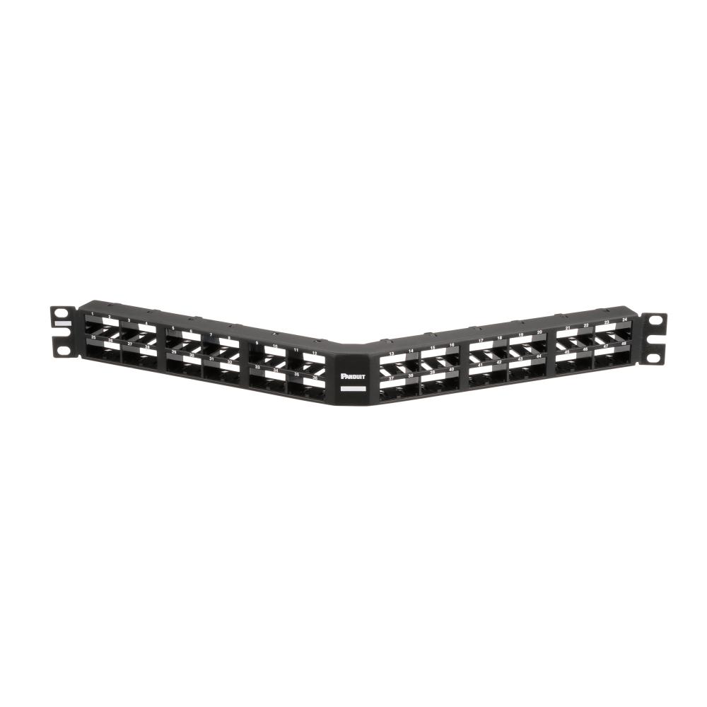 Mini-Com® Angled Patch Panel, 48 port, 1 RU, BL
