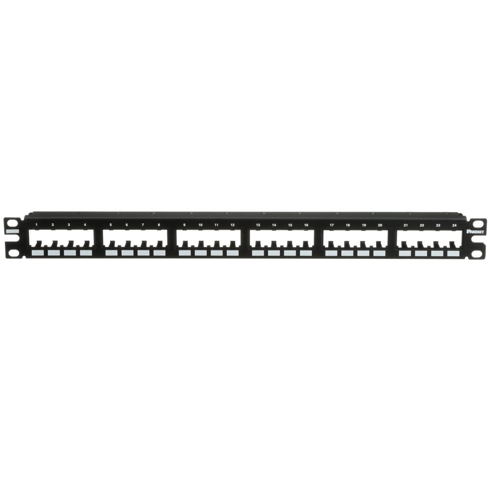 Mini-Com® Flush Patch Panel, 24 Port, 1 RU, BL