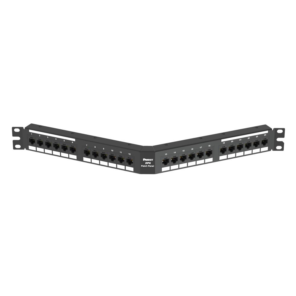 Cat 6 Angled Punchdown Patch Panel, 24 Port, 1 R