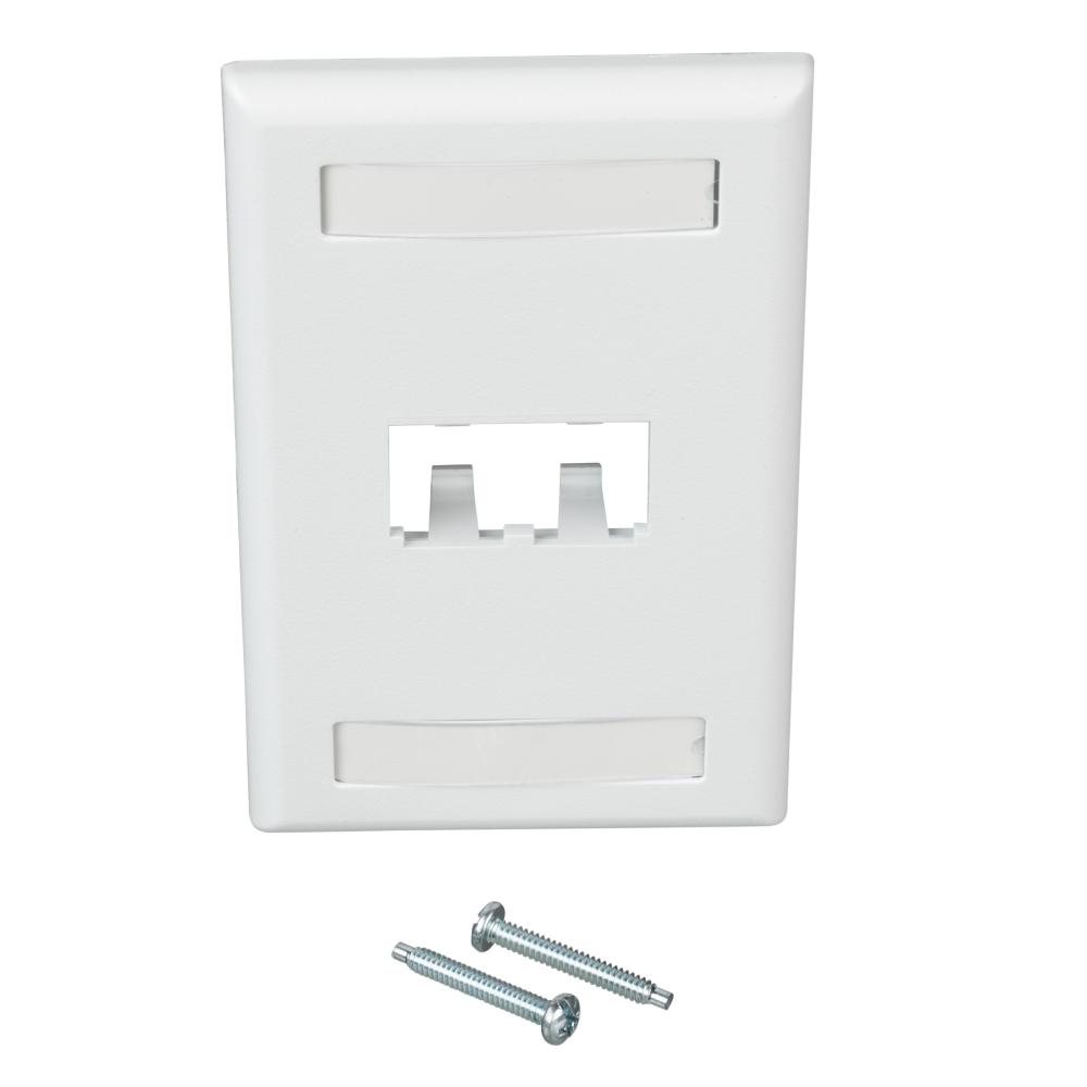 Mini-Com® Single Gang Faceplate, 2 Port, White