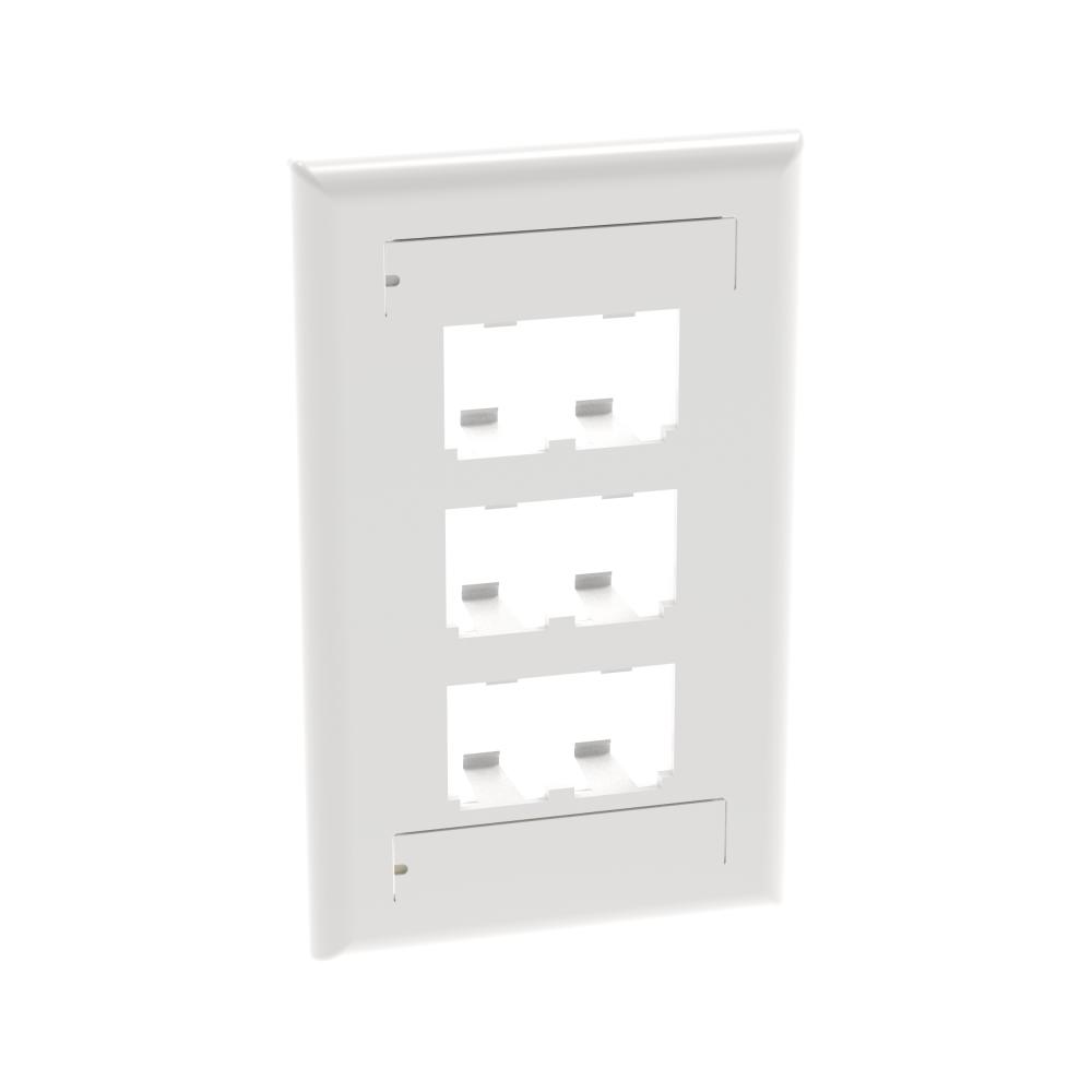 Mini-Com®, Classic, Faceplate, 6 port, White