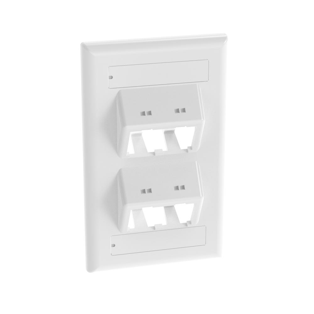 Mini-Com®, Classic, Sloped,Faceplate, 4 port, W