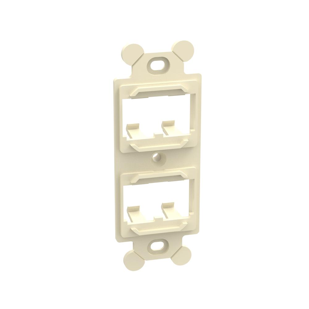 Mini Com Duplex adapter, 4 port, Electric Ivory